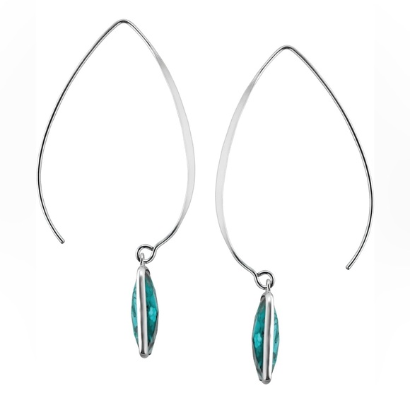 Silpada 'Oasis' Compressed Turquoise Drop Earrings in Sterling Silver - Picture 3 of 10